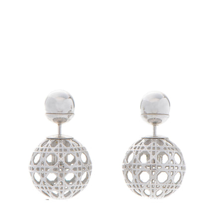 Christian Dior Cannage Mise En Dior Tribal Earrings Silver 1 of 5