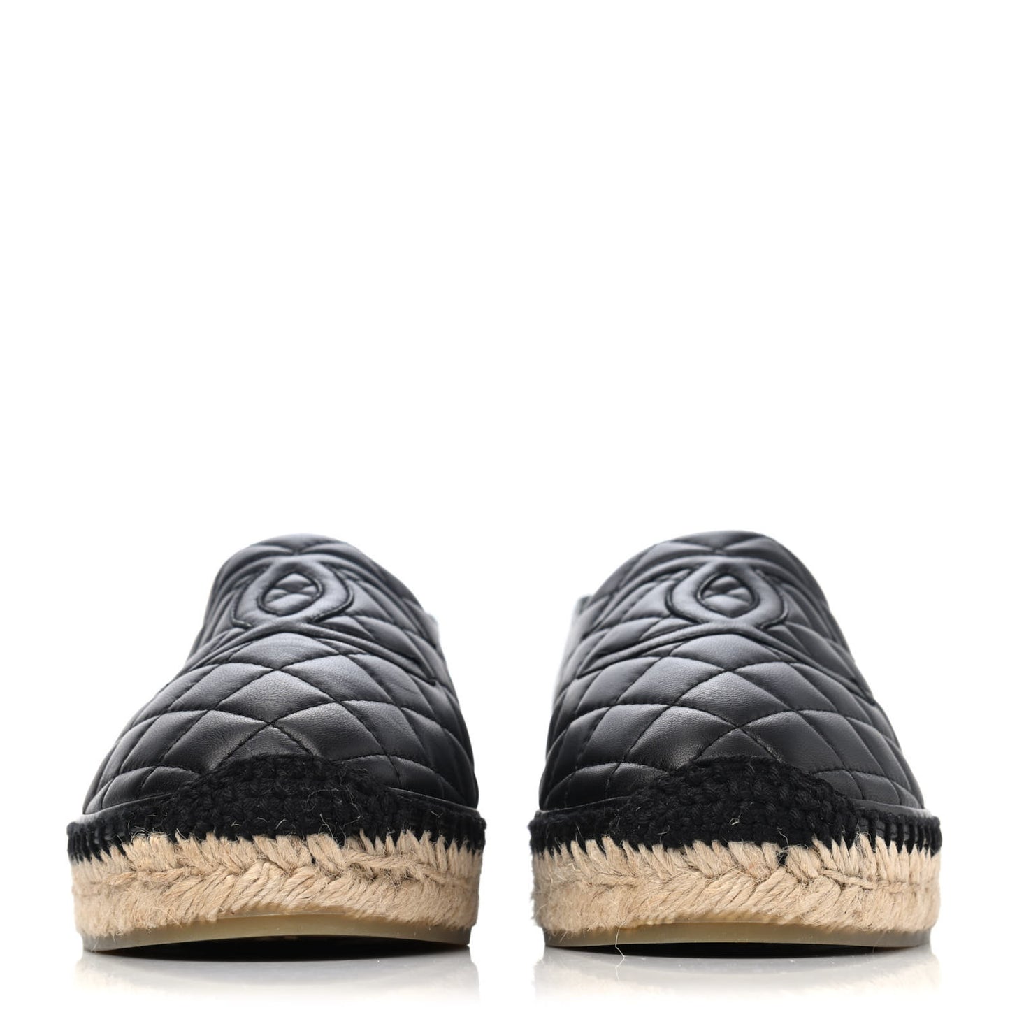 Lambskin Quilted CC Espadrilles 41 Black