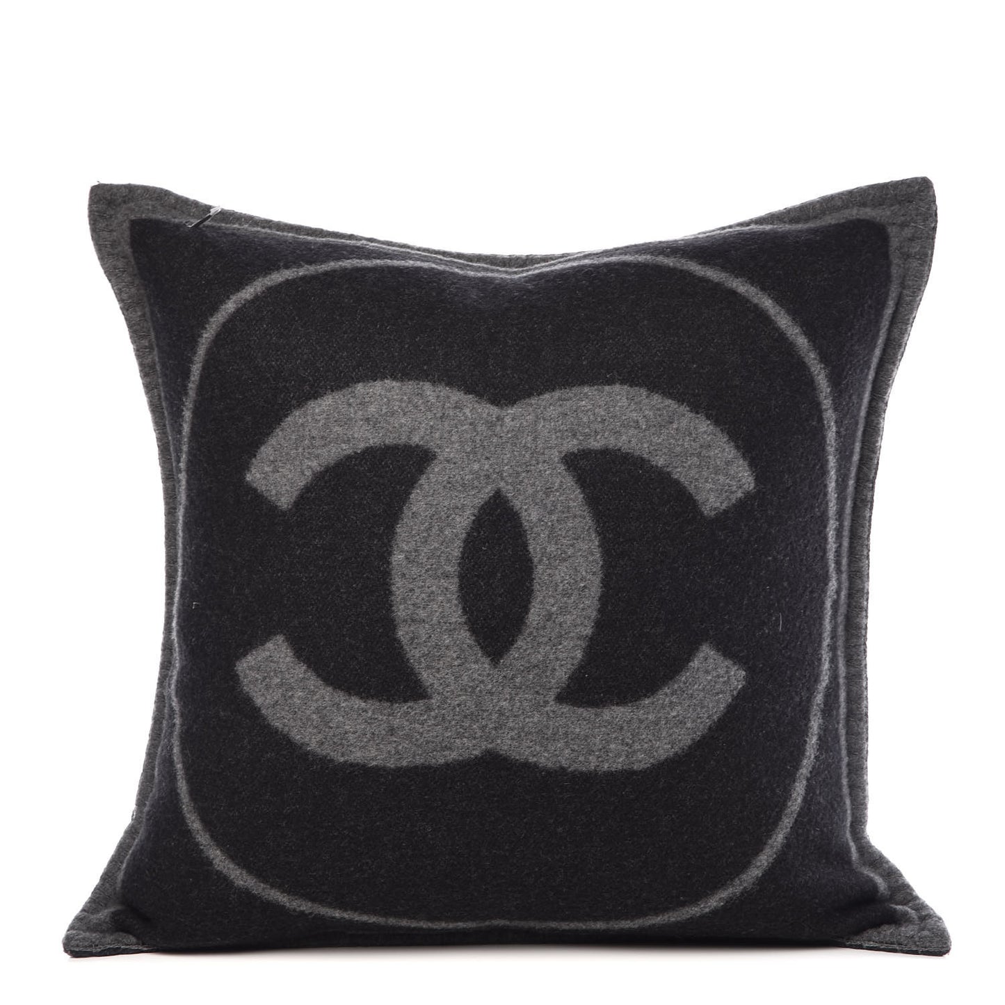 Merino Wool Cashmere CC Pillow Black Grey