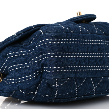 Chanel Denim Quilted Medium Denim Trip Single Flap Blue 10 of 13