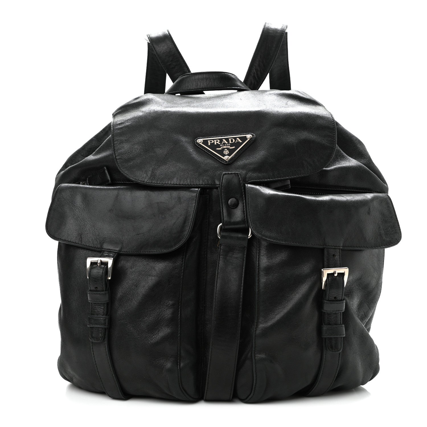 Prada Calfskin Backpack Black 2 of 14