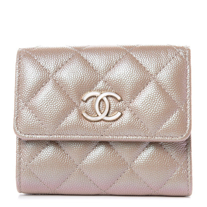 Chanel Iridescent Caviar Quilted Small Flap Wallet Beige 1 of 8