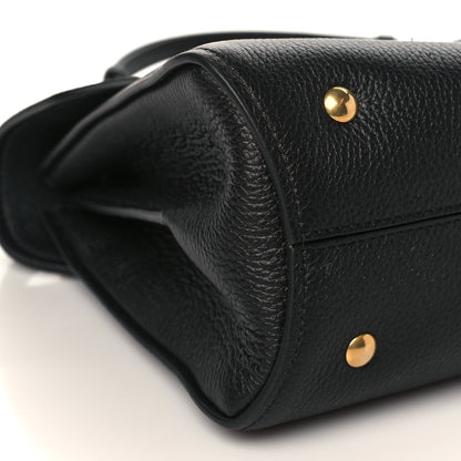 Salvatore Ferragamo Grain Calfskin Gancini Small Top Handle Bag Black 8 of 9