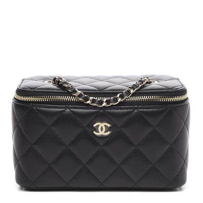 Chanel Lambskin Quilted Small Vanity Case With Chain Black 1 of 10