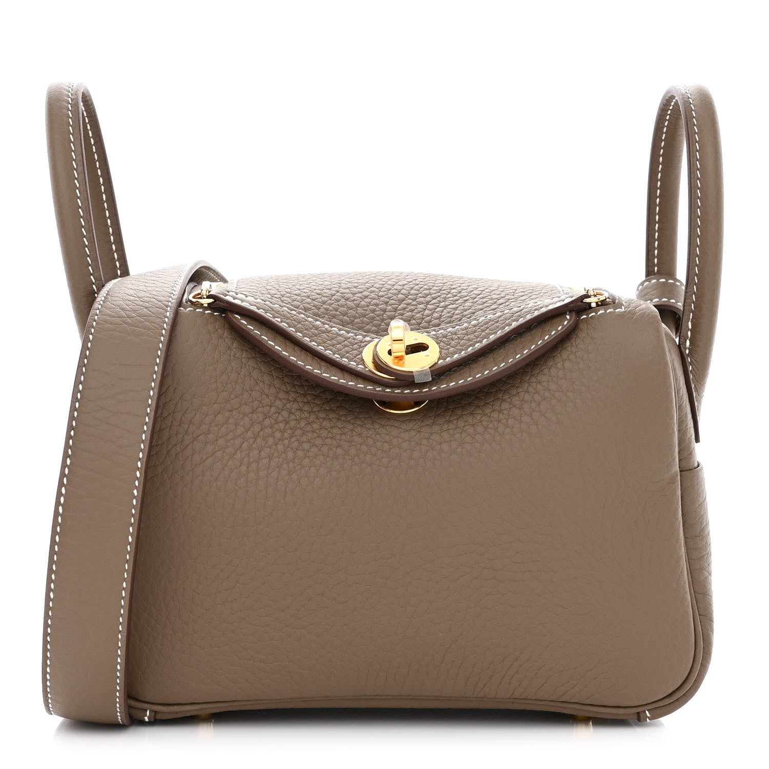 Hermes Taurillon Clemence Mini Lindy 20 Etoupe 1 of 12