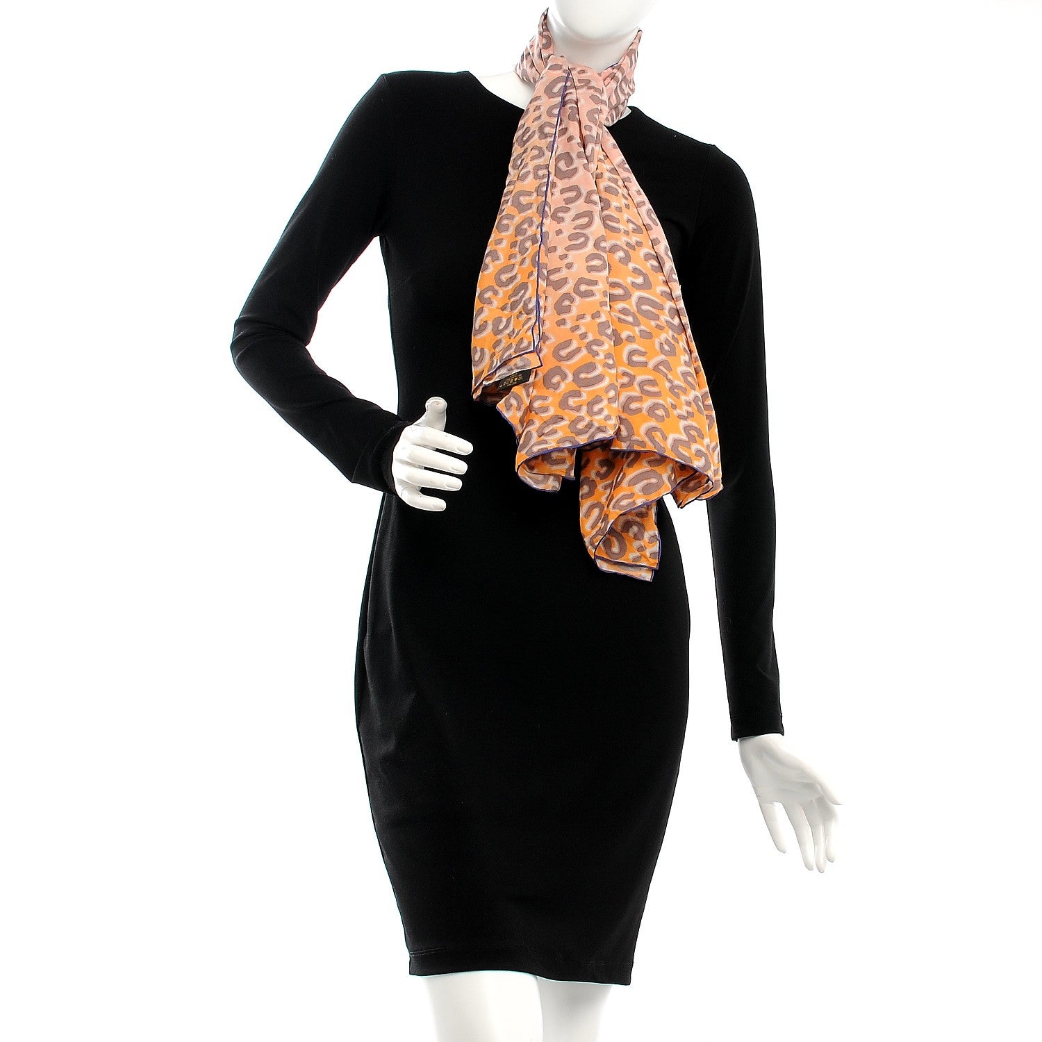 Louis Vuitton Silk Giant Leopard Square Scarf 2 of 7