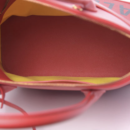 Balenciaga Signature Grained Calfskin Logo M Ville Top Handle Bag Rouge Coquelicot Black 5 of 19