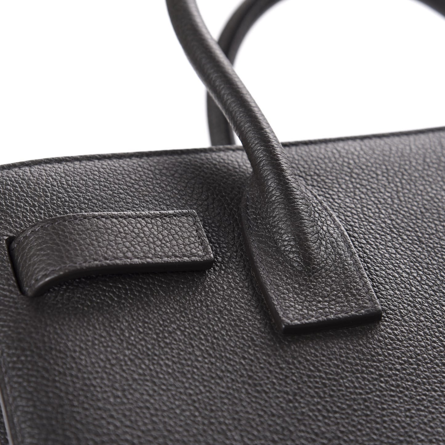 Grained Calfskin Baby Sac De Jour Black