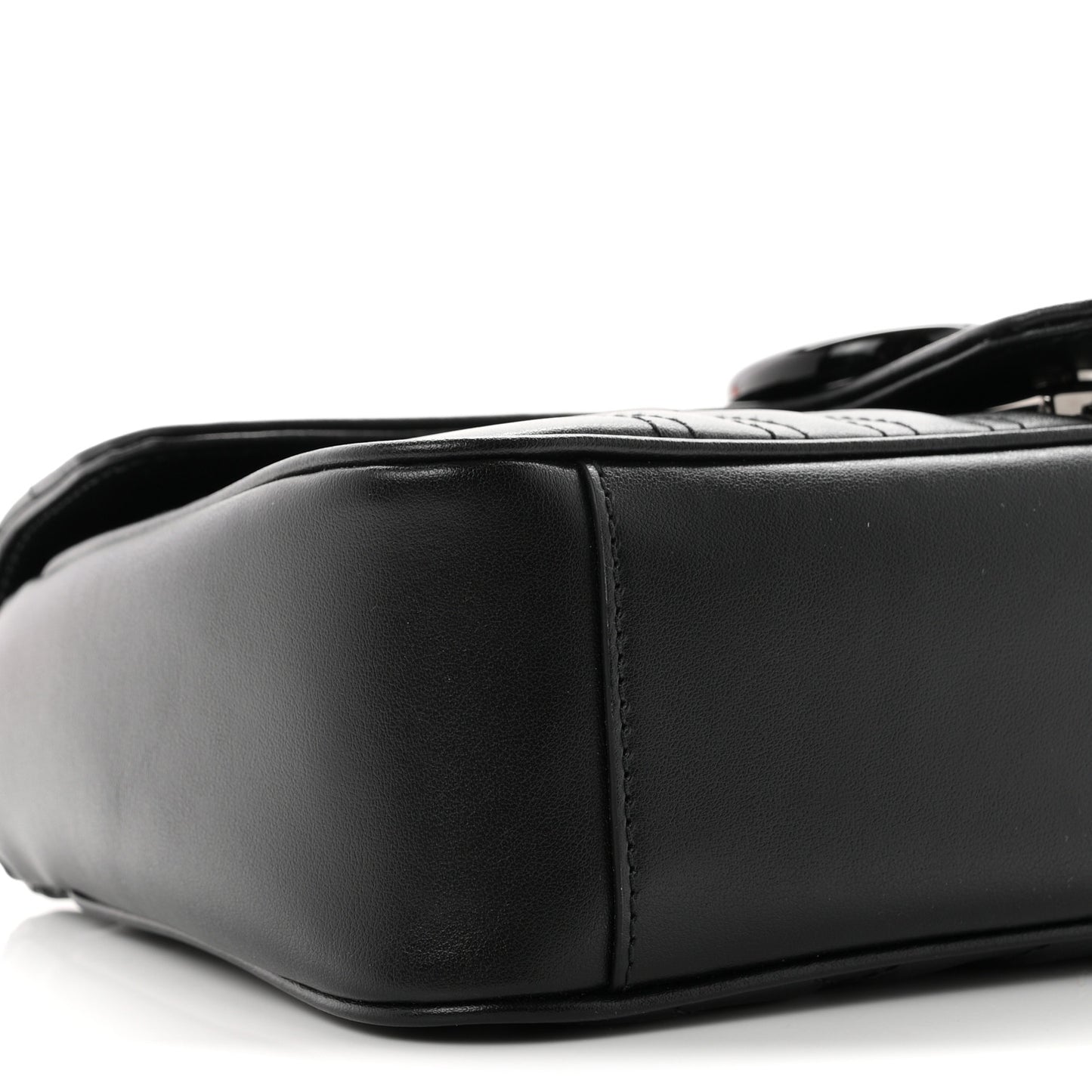Calfskin Matelasse Monochrome Small GG Marmont Shoulder Bag Black