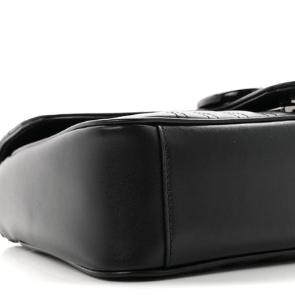 Gucci Calfskin Matelasse Monochrome Small GG Marmont Shoulder Bag Black 8 of 9