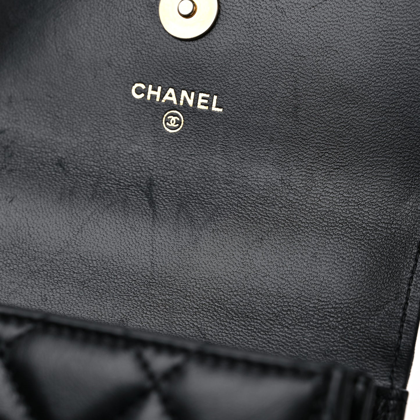 Lambskin Quilted Chain Top Handle Clutch With Chain Black