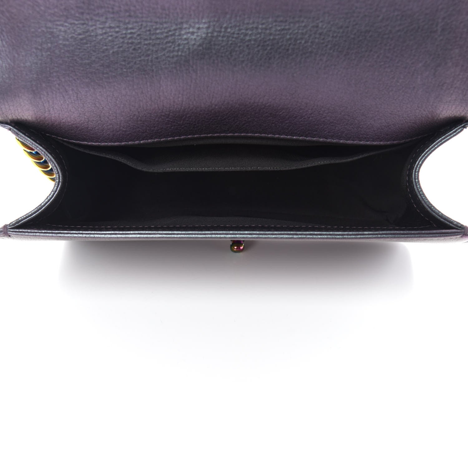 Chanel Iridescent Goatskin Quilted Medium Boy Flap Purple 5 of 12