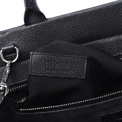 Saint Laurent Grained Calfskin Small Cabas Rive Gauche Black 9 of 13