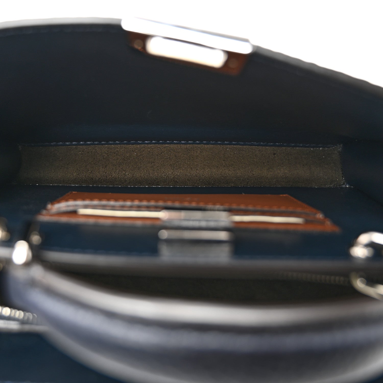 Fendi Cuoio Romano Vitello Cover Bi-Color Peekaboo I See U X Cross Satchel Navy 5 of 11