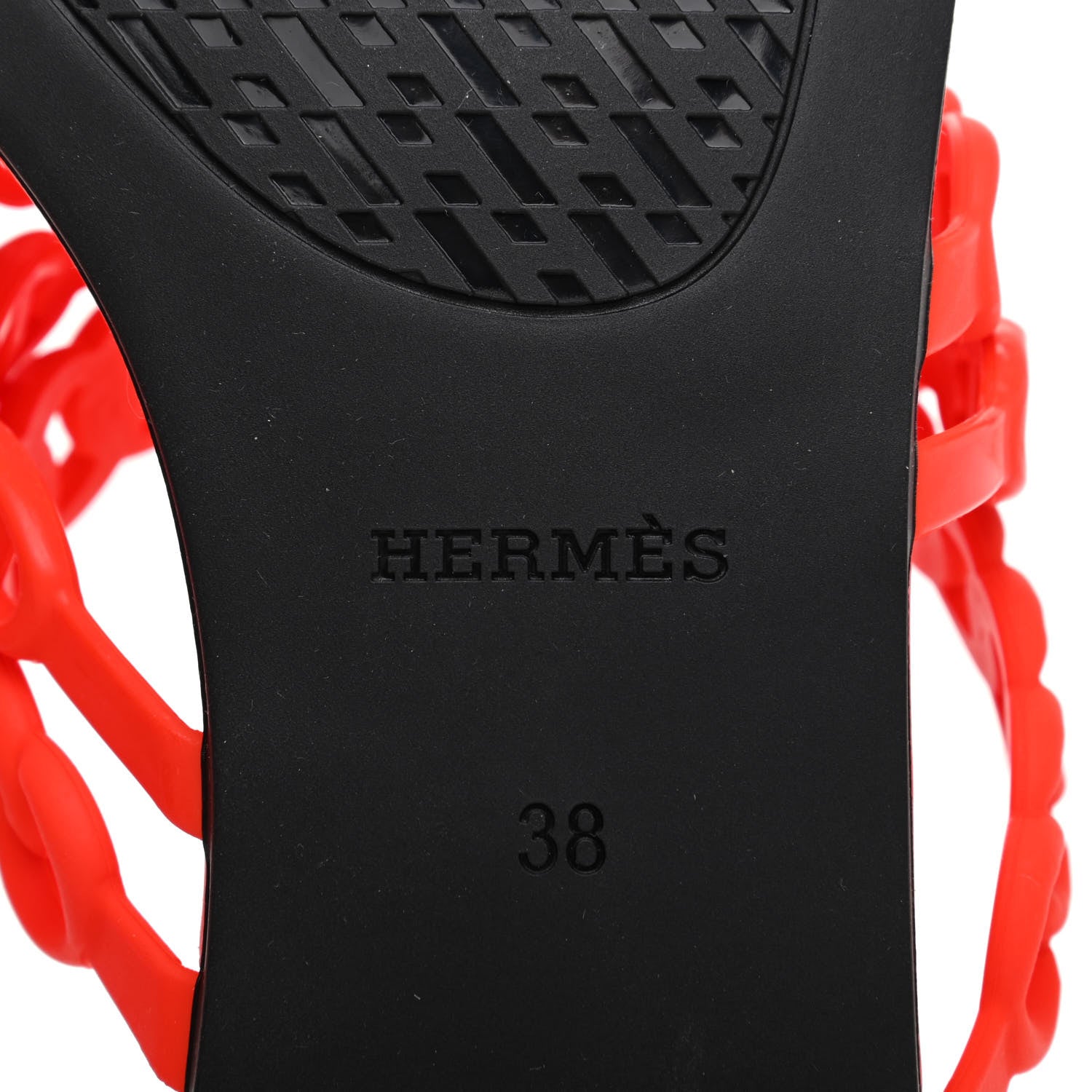 Hermes Rubber Chaine d'Ancre Nude Sandals 38 Pavot 7 of 9