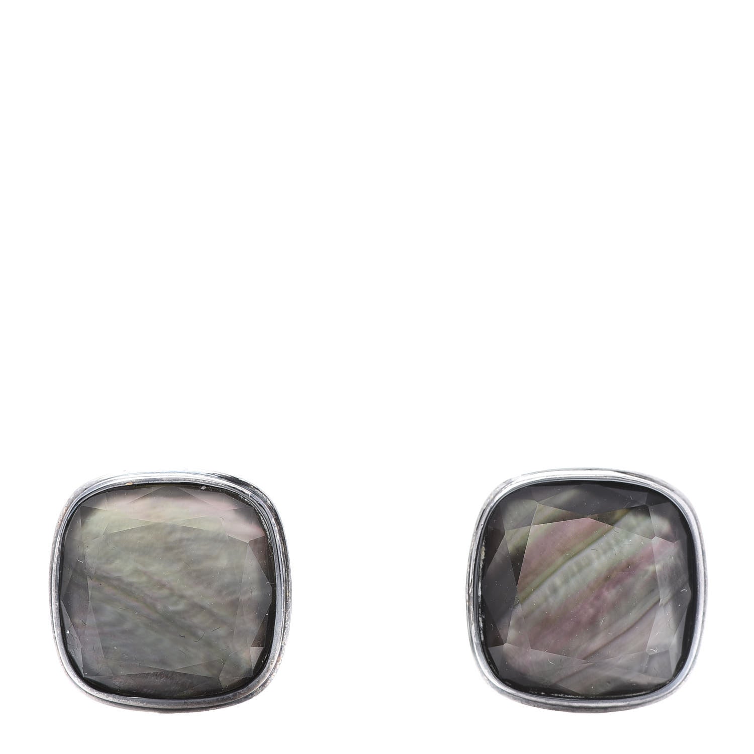 John Hardy Sterling Silver Black Mother of Pearl Square Cufflinks 1 of 4