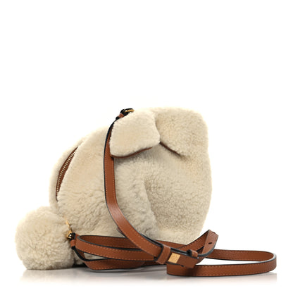 Loewe Shearling Mini Bunny Crossbody Bag Natural 3 of 12