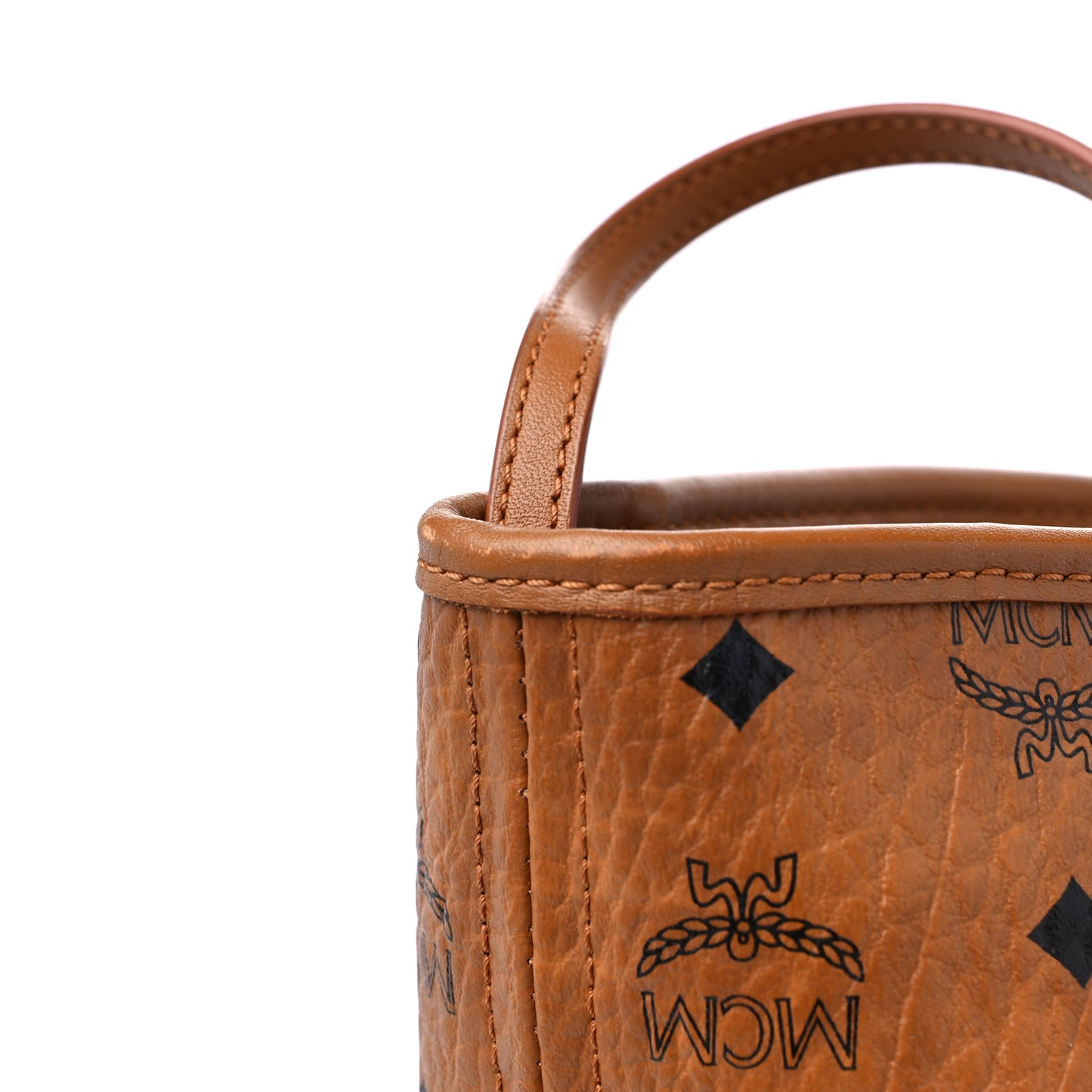 Visetos Medium Rabbit Top Zip Shopper Tote Cognac