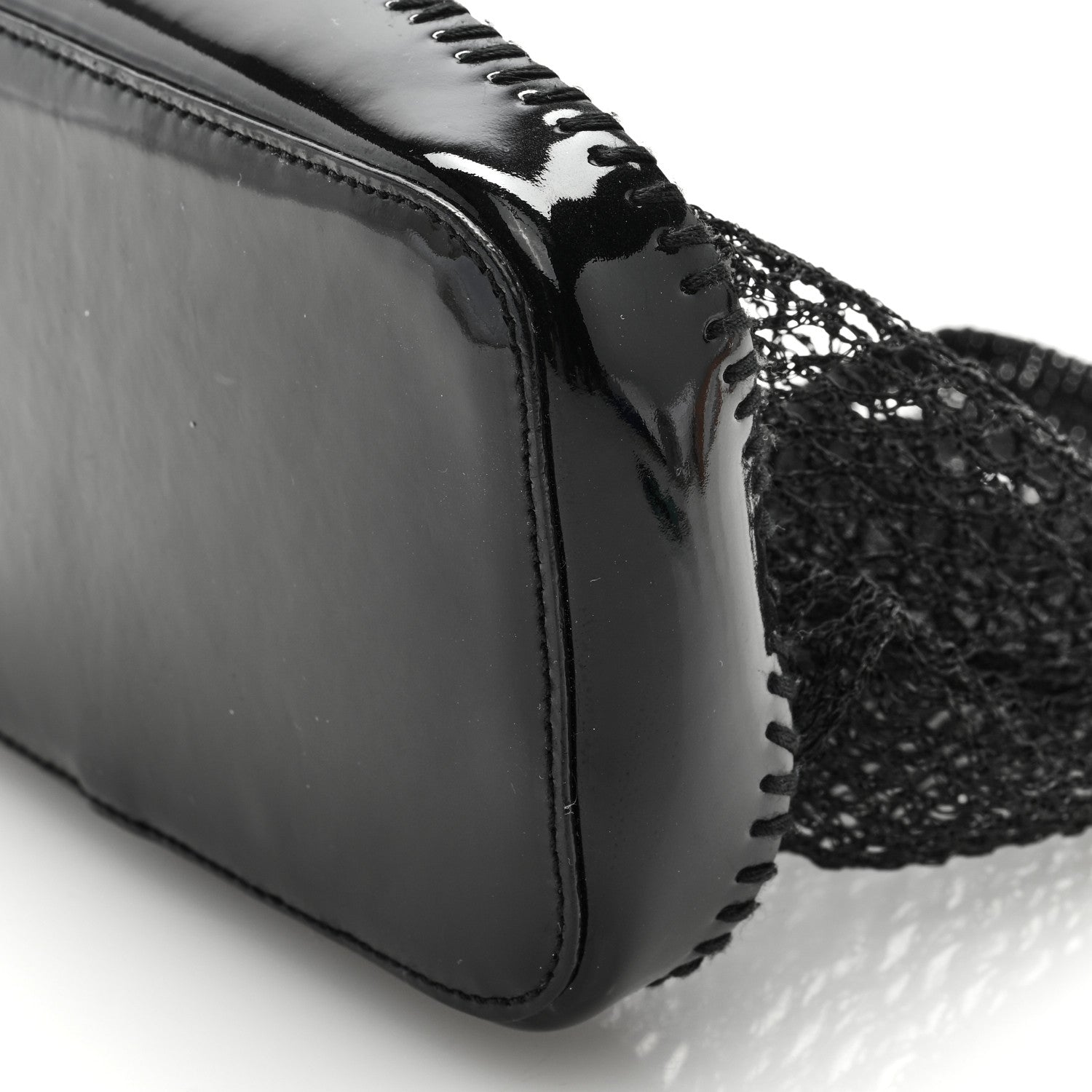 Prada Tessuto Mesh Patent Rete Bag Black 8 of 8