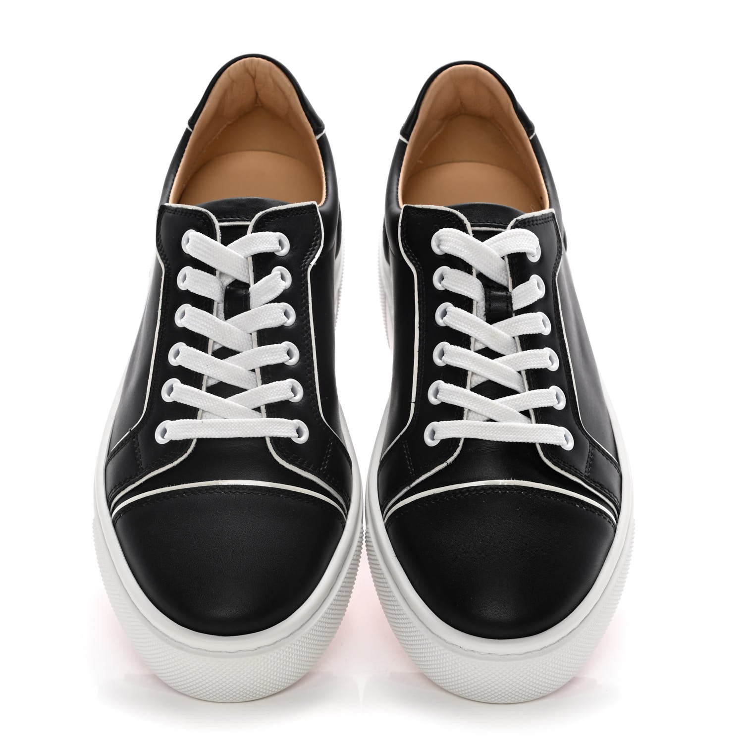 Christian Louboutin Calfskin Womens Vieirissima Flat Sneakers 39 Black White 6 of 11