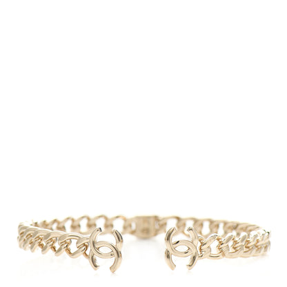 Chanel Metal CC Chain Link Choker Necklace L Gold 1 of 4