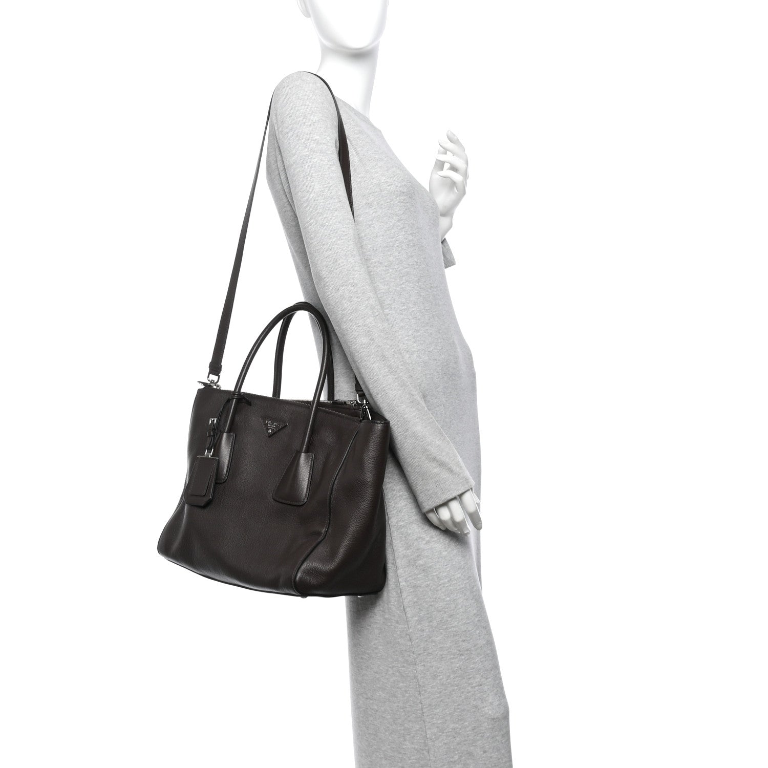 Prada Cervo Deerskin Twin Pocket Tote Caffe 2 of 10