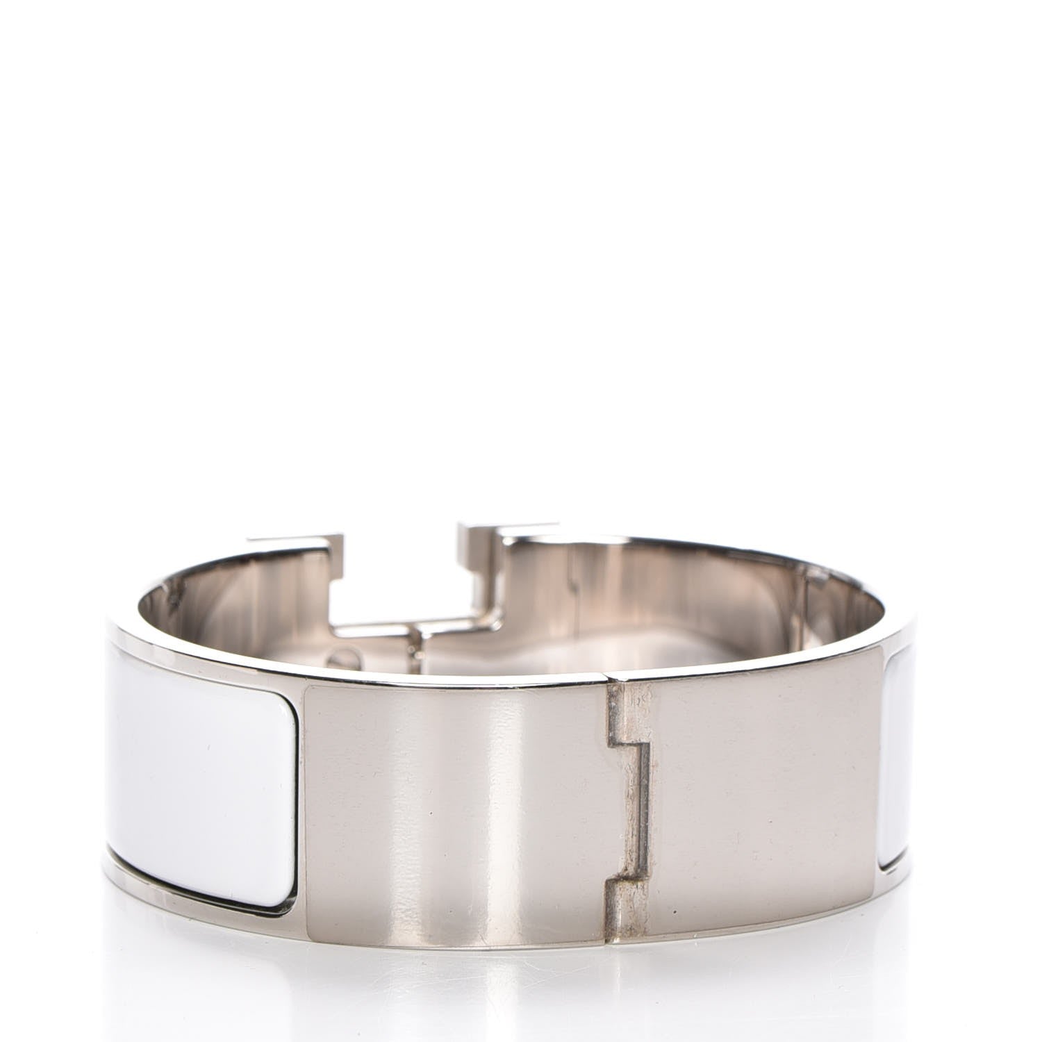 Hermes Enamel Wide Clic Clac H Bracelet PM White 3 of 5
