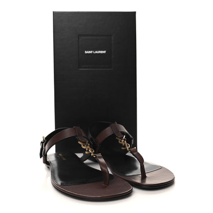 Saint Laurent Calfskin Mens Cassandra Monogram Sandals 43 Moro 9 of 9