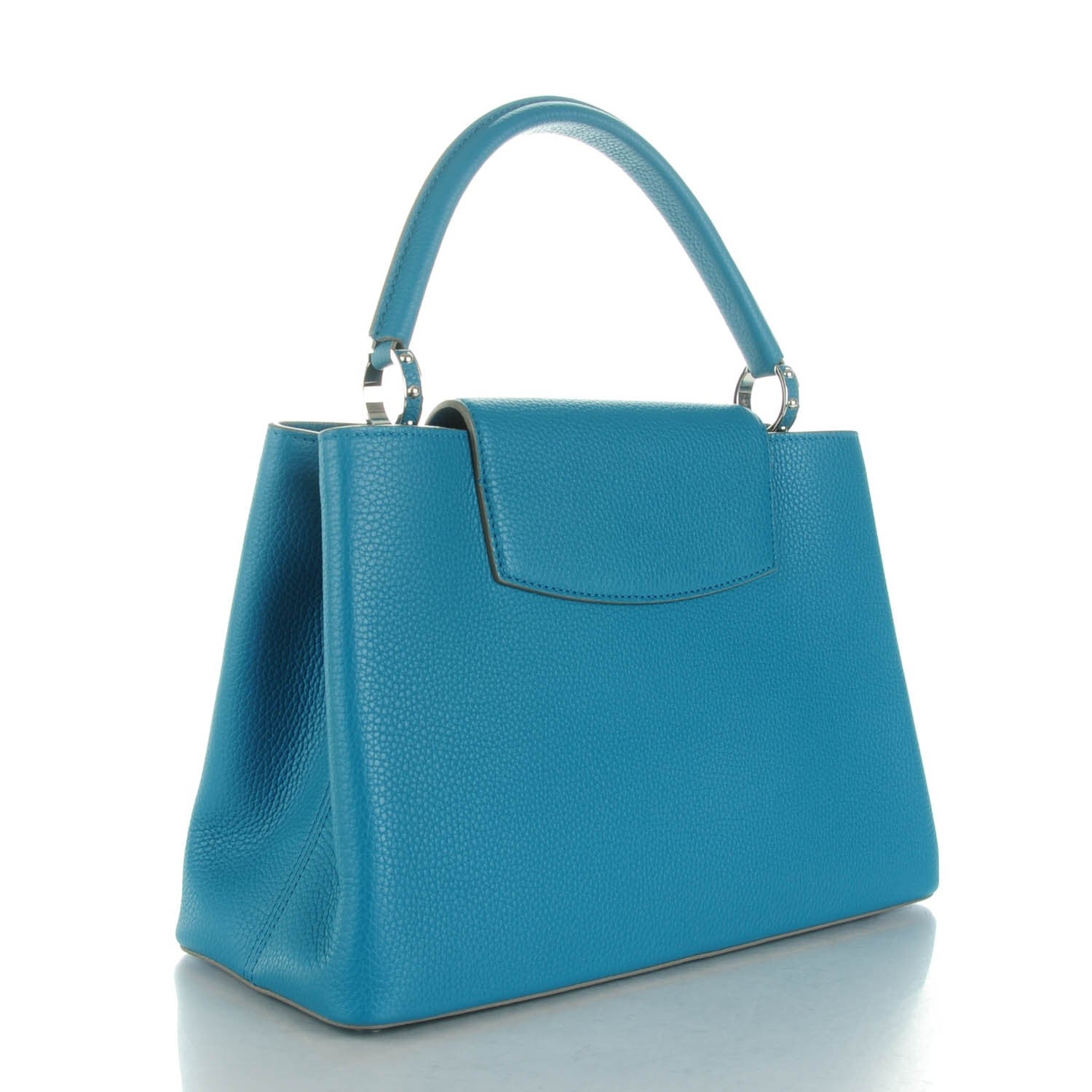 Louis Vuitton Taurillon Capucines MM Bleu Canard 3 of 7