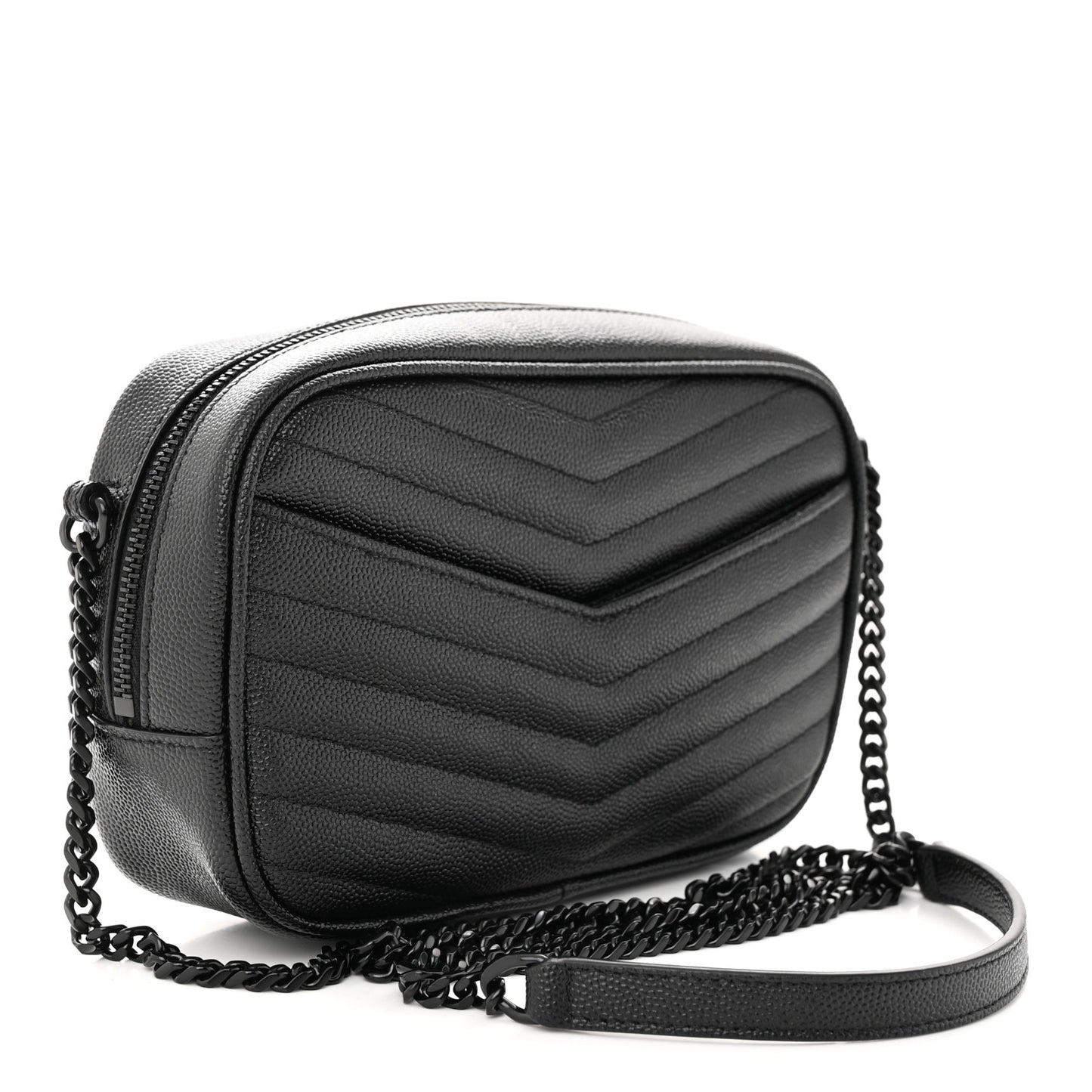Grain De Poudre Matelasse Monochrome Monogram Mini Lou Camera Bag Black