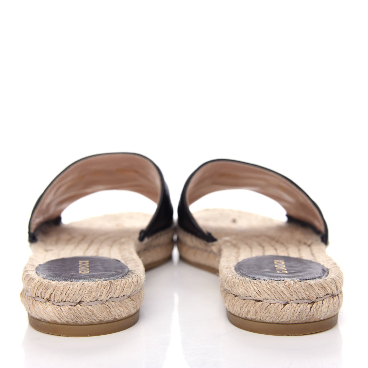 Gucci Nappa Matelasse GG Marmont Espadrille Slide Sandals 38 Black 7 of 12