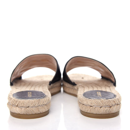 Gucci Nappa Matelasse GG Marmont Espadrille Slide Sandals 38 Black 7 of 12