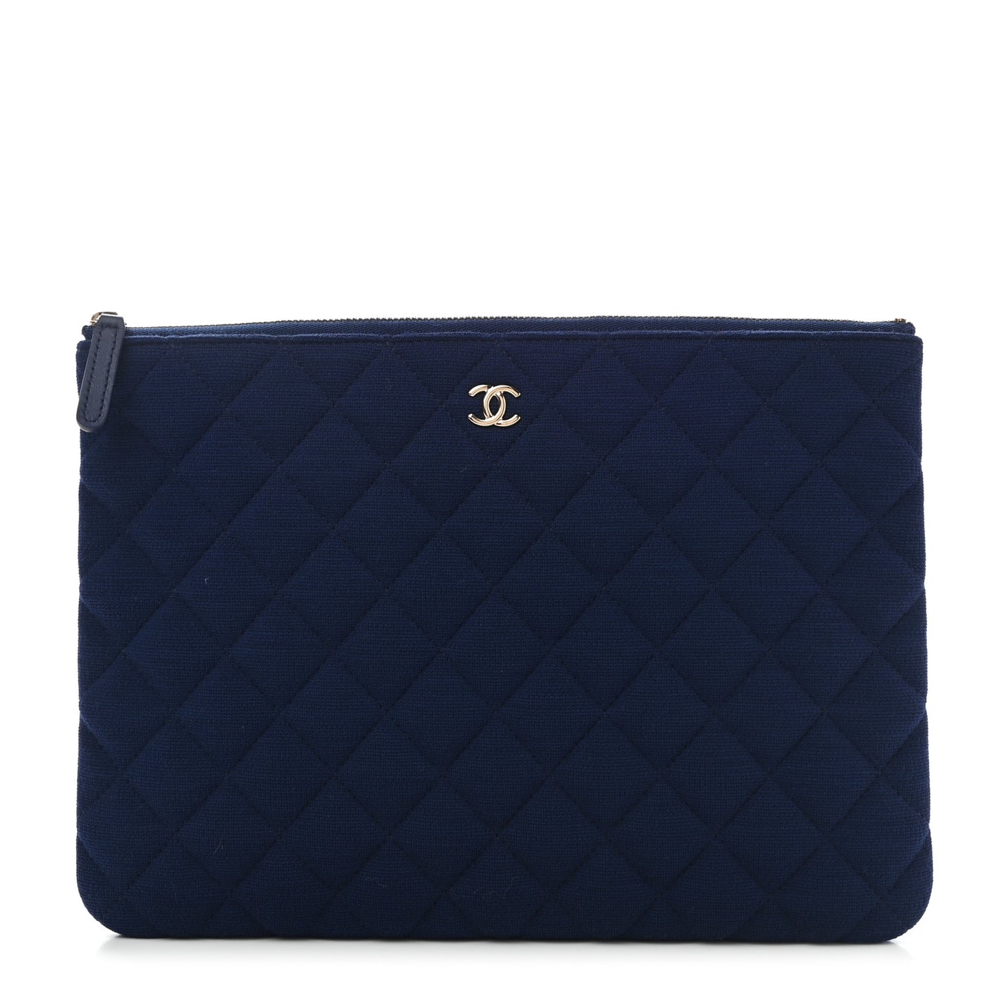 Jersey Quilted Medium Cosmetic Case Blue