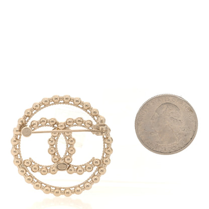 Chanel Metal Bead CC Round Brooch Gold 2 of 4