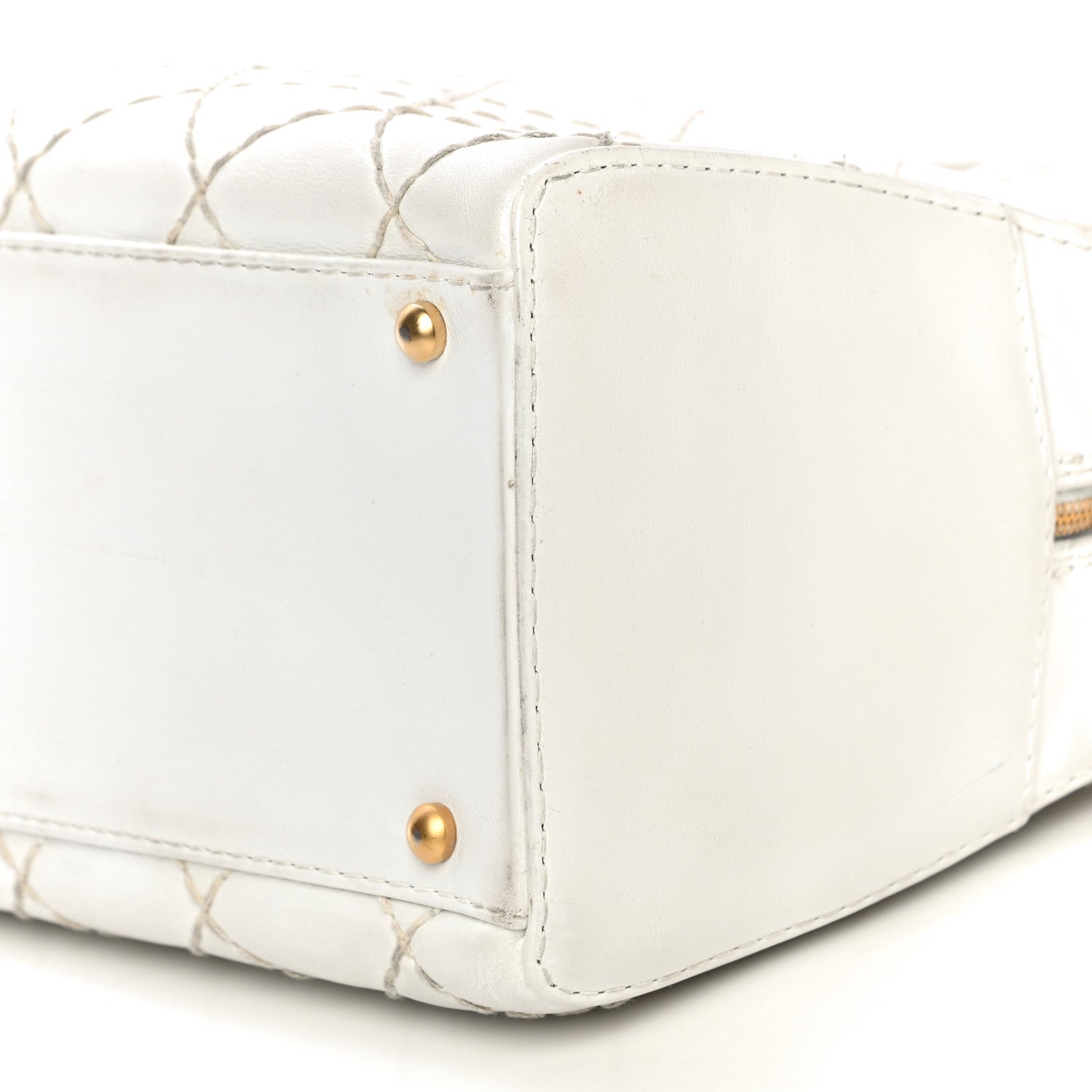 Chanel Calfskin Wild Stitch Top Handle Bag White 10 of 21