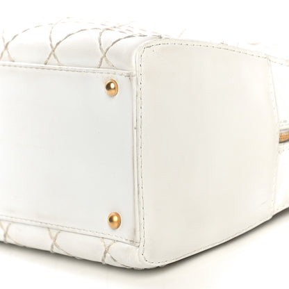 Chanel Calfskin Wild Stitch Top Handle Bag White 10 of 21