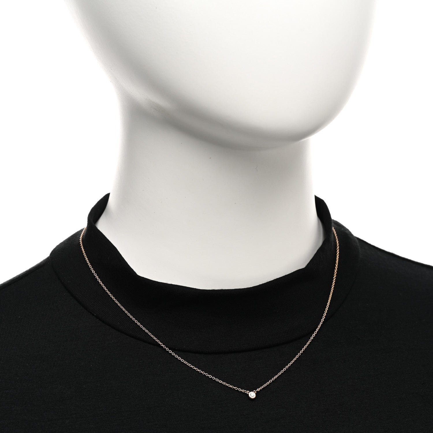 Tiffany 18K Rose Gold Diamond .03ct Elsa Peretti Diamonds by the Yard Pendant Necklace 2 of 4