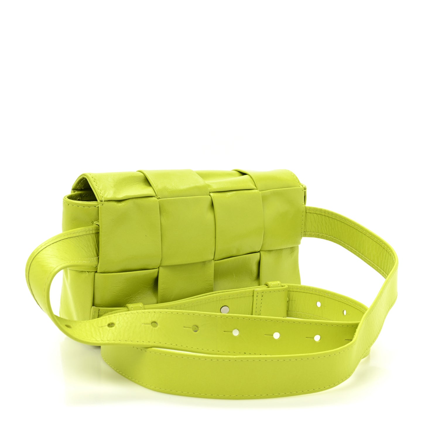 Paper Calfskin Intreccio Cassette Belt Bag Kiwi