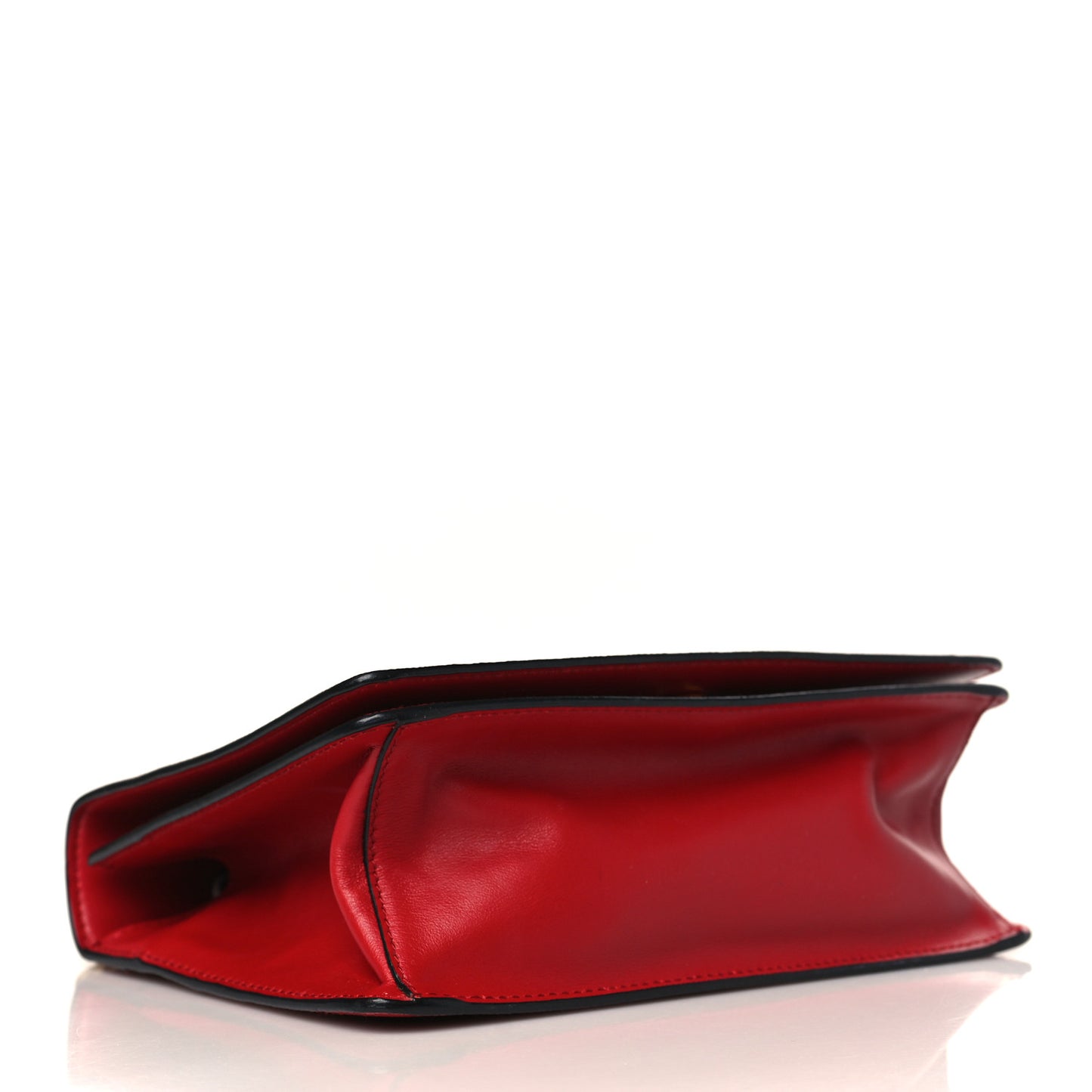Saffiano Soft Calfskin Chain Crossbody Bag Fuoco