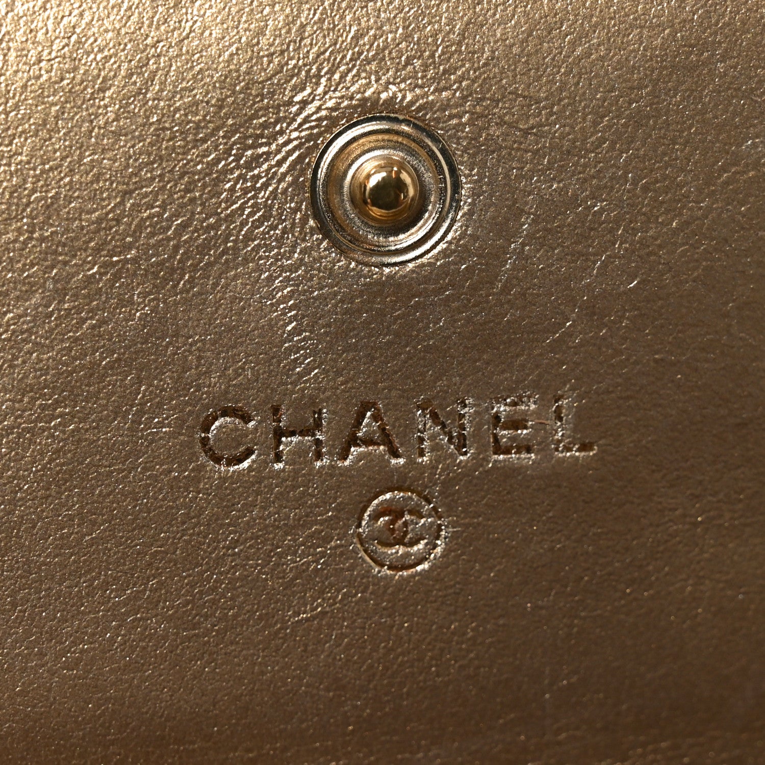 Chanel Metallic Lambskin Quilted Large Gusset Flap Wallet Gold 6 of 10