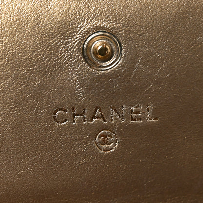 Chanel Metallic Lambskin Quilted Large Gusset Flap Wallet Gold 6 of 10