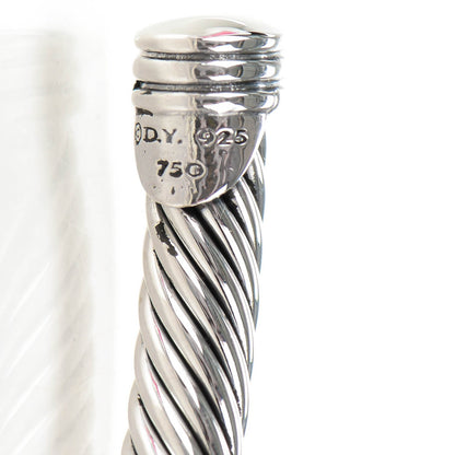 David Yurman Sterling Silver 18K Yellow Gold 4mm X Station Cable Bracelet 4 of 6