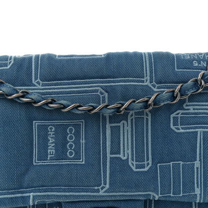 Chanel Denim Embroidered Medium Perfume Bottle Flap Light Blue 8 of 11