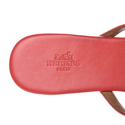 Hermes Epsom Corfou Sandals 36 Rouge 7 of 8