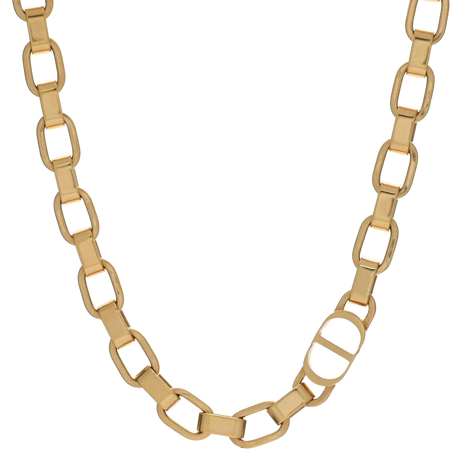 Christian Dior Metal 30 Montaigne Chain Choker Necklace Gold 1 of 4