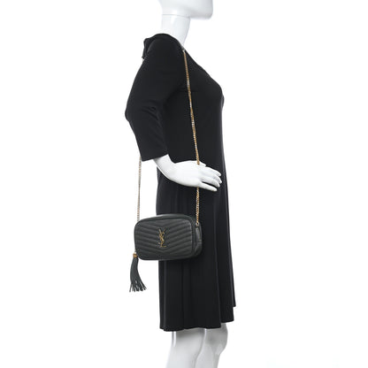 Saint Laurent Grain De Poudre Matelasse Monogram Mini Lou Camera Bag New Vert Fonce 2 of 11