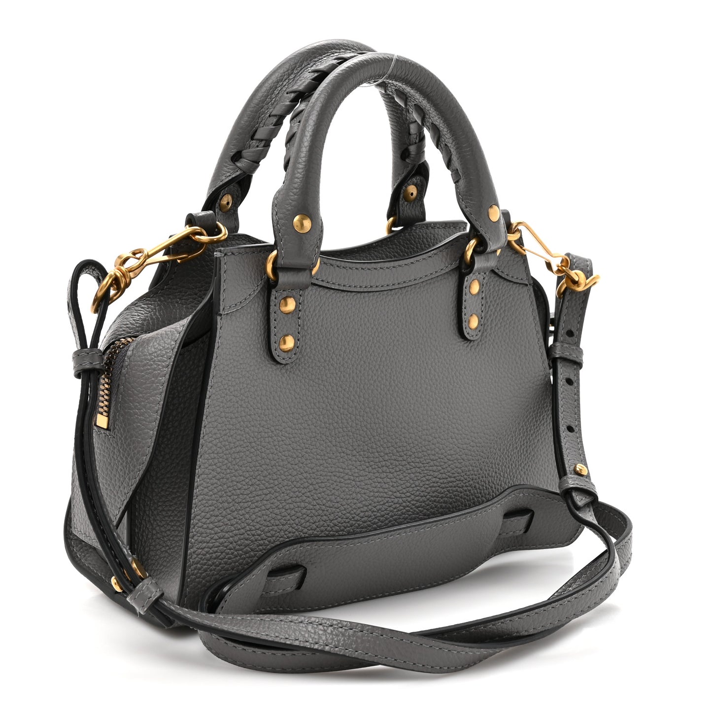 Grained Calfskin Neo Classic Gold Hardware Mini City Dark Grey