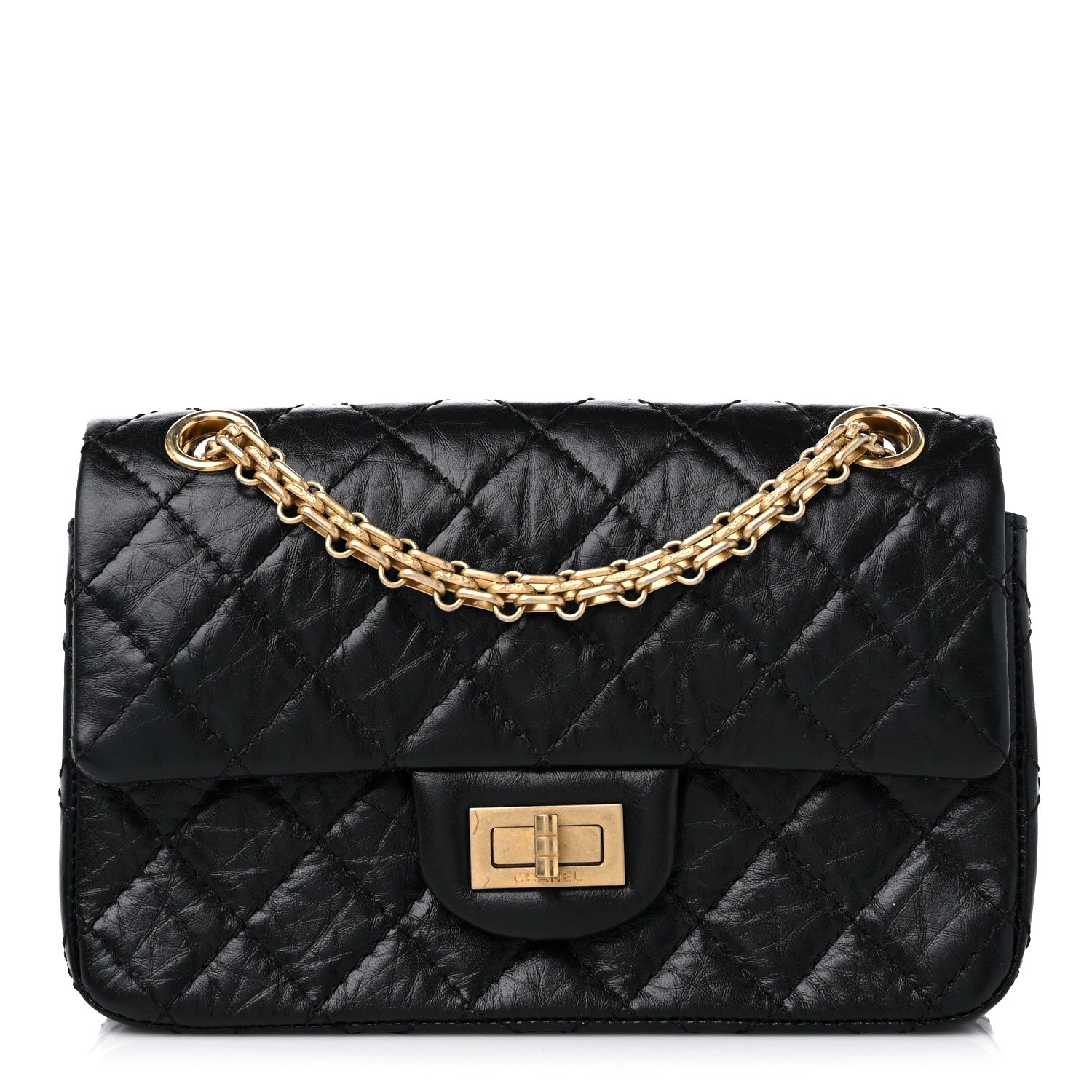 Chanel Aged Calfskin Quilted 2.55 Reissue Mini Flap Black 1 of 10
