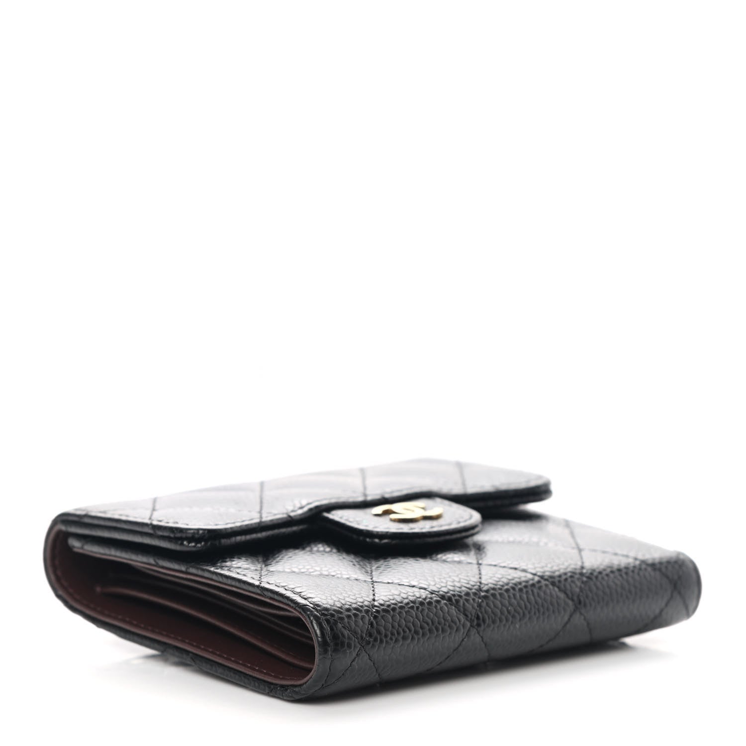 Chanel Caviar Quilted Compact Flap Wallet Black 4 of 9