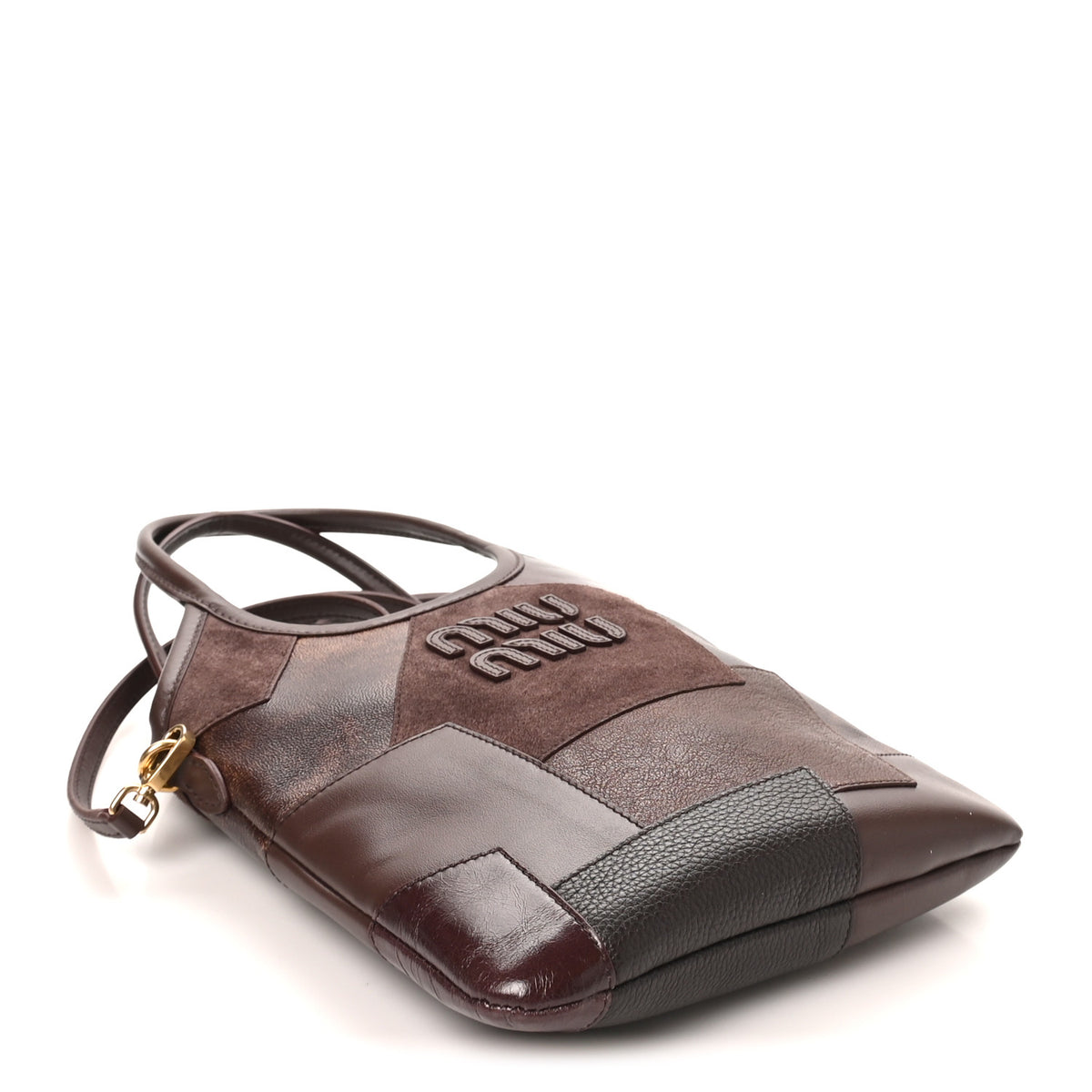 Miu Miu Nappa Suede Patchwork Mini Ivy Bag Briarwood 4 of 9